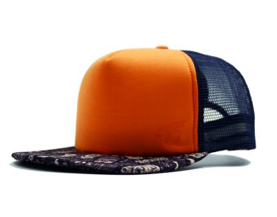 China Yupoong Men's JOINT Custom Made Different Types Foam Mesh Dome Trucker Hat Cap Flat 5 Panel for sale