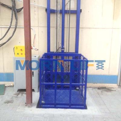 China MORNING warehouse cargo lifter hotels small goods platform lift guide electric rail freight lift for sale