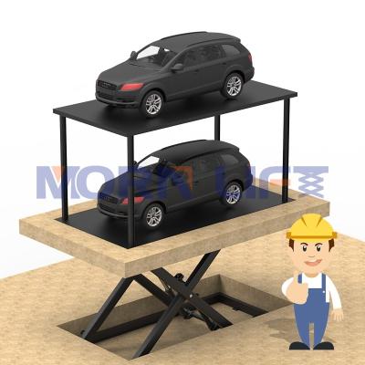 China Scissor Lift Platform MORNING Scissor Tables Garage Stationary Car Scissor Lift Hydraulic Car Dock Lift for sale