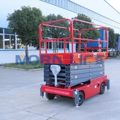 China Hotels Mobile Scissor Lift Single Scissor Lift Platform For Cleaning Window for sale