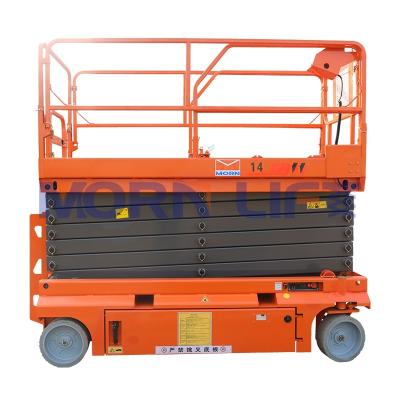 China Self Propelled Manlift 8 For Morning 5-14m Hydraulic Self Propelled Electric Man Lift Aerial Working Scissor Work Platform for sale