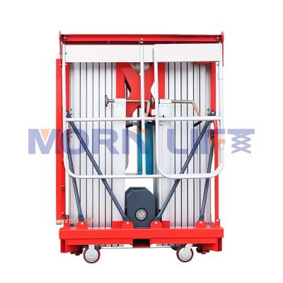 China One Aluminum Two Masts MORNING Aluminum Lift One Man Lift Hydraulic Lift Double Mast Indoor Outdoor for sale