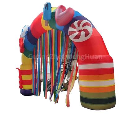 China Featival Decorations Hallowmas Inflatable Candy Theme Arch Pumpkin with Light Party Carnival for Outdoor Festival Decorations for sale