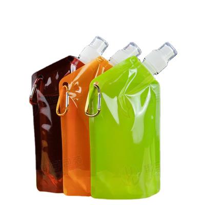 China Recyclable 500ml Camping Hiking Foldable Water Bag Stand Up Spout Pouch for sale