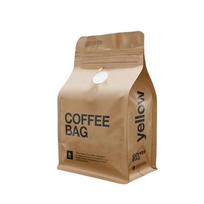 China Custom Printed Pouch Recyclable Eco Friendly Zipper Bag Packing Biodegradable Kraft Paper Compostable Bean Coffee Bags With Valve for sale