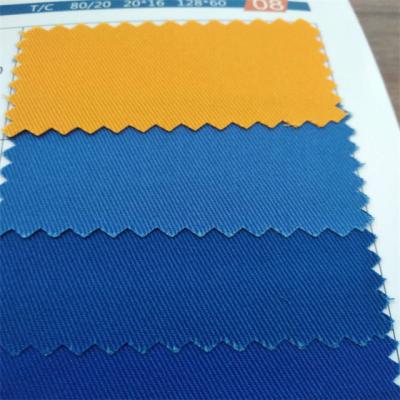 China Stain Resistant Textile 65 Polyester 35 Cotton Dyed Twill Woven TC Workwear Fabric for sale