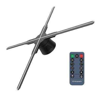 China Indoor Four Blades 43 cm Advertising Hologram 3D Holographic Naked Eyes 3D LED Fan with Wifi App Control for sale