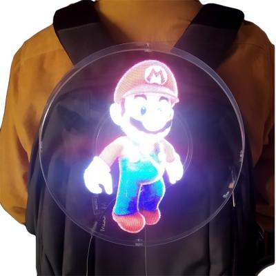 China Indoor Backpack 3d Hologram Fan With Wifi App Control Easy-taking fashionable LED backpack Holographic Led Fan For Advertising for sale