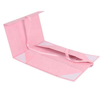 China Recycled Materials Shirt Clothing Package Foldable Paper Box With Ribbon for sale