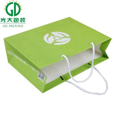 China Recyclable Portable Promotional Recycled Paper Bags For Shopping for sale