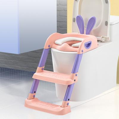 China Eco-freindly Comfortable Safe Toddlers Potty Seat with Pads Ladder Anti-Slip Potty Training Toilet for Kids Boys Girls for sale