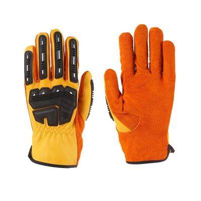 China Men Anti Vibration Mechanic Heavy Duty Safety Breathable TPR Labor Protector Anti Impact Gloves for sale