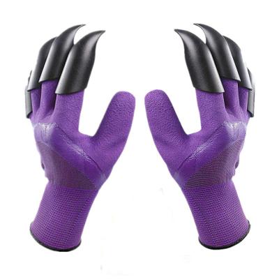 China Non Slip 8 ABS Claws Puncture Heavy Duty Anti Slip Garden Digging Planting Waterproof Weeding Weeding Gloves for sale