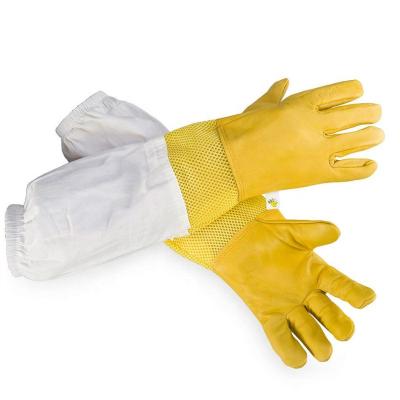 China High Quality Seamless With Ventilated Beekeeper Protective Cover Long Sheath Bee Keeping Garden Gloves for sale