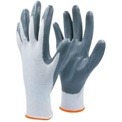 China Seamless Wear Resistant Acid Alkali Proof Non Slip Oil Protective Nitrile Dipped Work Mitts Work Gloves for sale