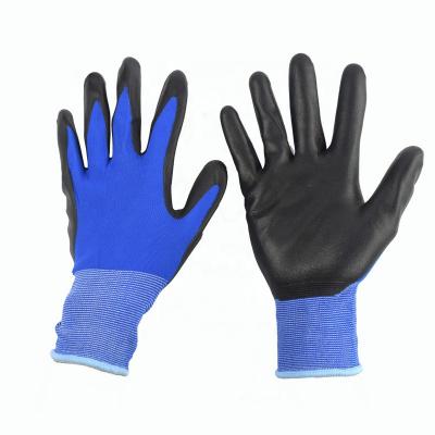 China Textured Grip Palm Finger Seamless Versatile Gardening Nylon Dipped Coating Fishing Work Nitrile Gloves for sale