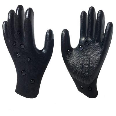 China Textured Grip Dipped Palm Finger Nitrile Seamless Multipurpose Work Coated Gardening Gloves for sale