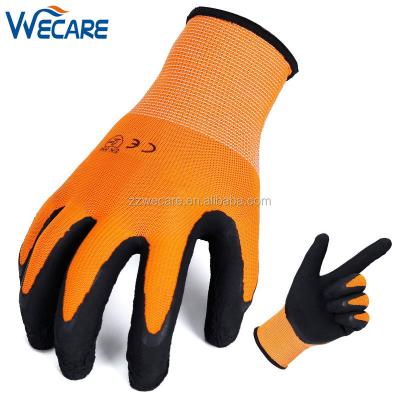 China Breathable 13 Gauge Soft Sponge Rubber Dipped Construction Safety Working Hand Gloves for sale