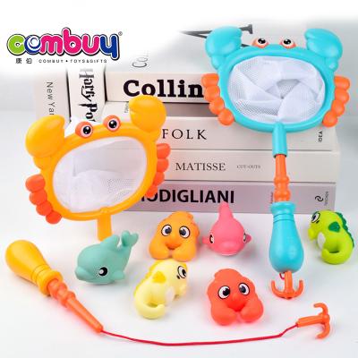 China Bath Toy Cartoon Crab Bathroom Play Water Spray Bathing Baby Bath Fishing Net Toy for sale