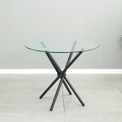 China K/D Dining Small Round Dining Table Modern Glass Dining Table for sale