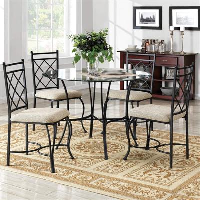 China High Quality Modern Furniture Banquet Dining Table And Chairs Set Modern Glass Top For Dining Room for sale