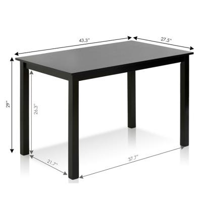 China Cheap Modern Solid Wood Long Tables Black MDF Restaurant White Dining Table for sale