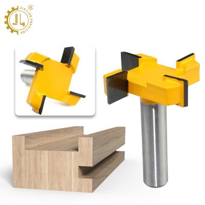 China CNC Milling Machining T-Track Jointing Slotting Router Bit 1/4 Shank Bit 1/4 Shank CNC Surface Planing Bit for sale