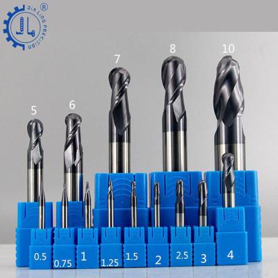 China CNC Machining HRC55 2 Flute Ballnose End Mill Milling High Speed ​​Cutting 4mm 6mm Two Flute Ball Nose Metal Bit for sale