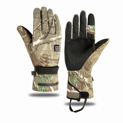 China Gym Protective Winter Jungle Camouflage Hunting Adventure Fishing Electric Heating Touch Screen Exposed Finger Factory Custom Gloves for sale