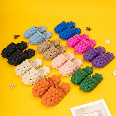 China Anti-Smell Personalized Summer Eva Bubble Slippers With Beach Charm Pins Slips Soft Ladies Men Women Fashion Lychee Air Bubble Slides for sale