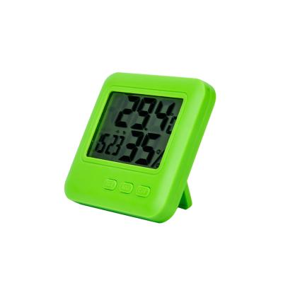 China 24 Hours Mini LCD Display Thermometer Hygrometer Wireless Digital Indoor Humidity Meter Clock Thermometer Hygrometer Measuring Temperature for sale