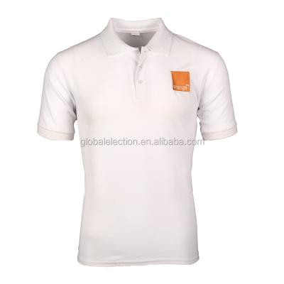 China 160grams Anti-Wrinkle Cotton T-shirt Polo Collared Shirts Men In Stock White Plain Mens T-shirt White T-shirt for sale