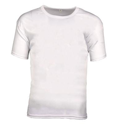 China Anti-wrinkle cotton t-shirt in the neck size 180g s-2xl short sleeve white T-shirt simple round white men's T-shirt for sale