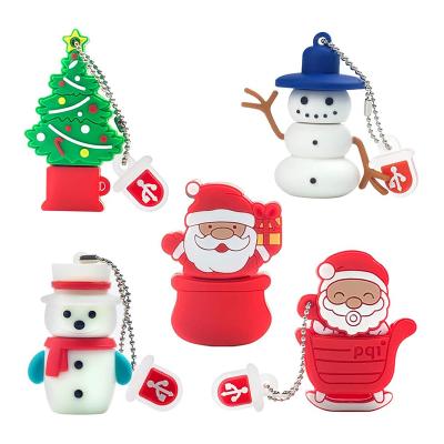 China Promotion\Business\School\Office Customized Gift PVC Cartoon Christmas Santa USB Flash Drive For Christmas Gift for sale