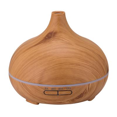 China Color Changing Wooden Ultrasonic Humidifier Aromatherapy Light 500ml LED Light Essential Oil Diffuser Remote Control Grain Diffuser for sale