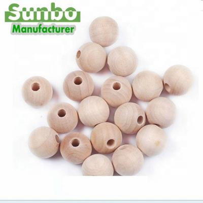 China Unfinished China nature wood round wooden balls and beads with holes for sale