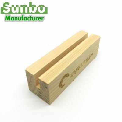 China China Laser Logo Desktop Display Card Acrylic Wooden Base Menu Stand for sale