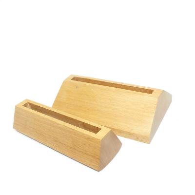 China China Price Tickets Base Support Desktop Display Card Acrylic Menu Wood Base Rack for sale