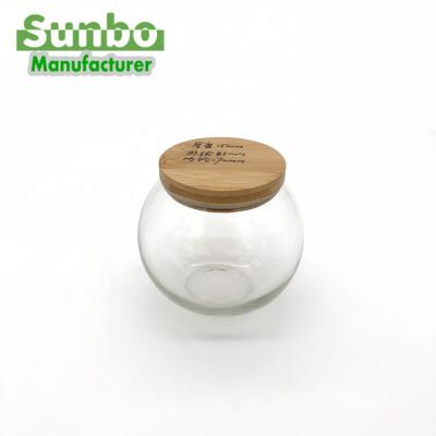 China Pilfer Proof Custom High Grade Bamboo Lid Storage Jar GlassCandle Wood Lid for sale