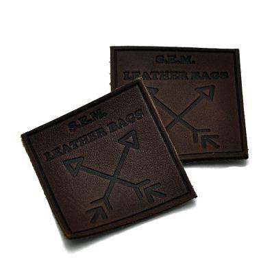 Κίνα Wholesale Factory Direct Sale Custom Printed Leather Labels Deboss Leather Patch προς πώληση