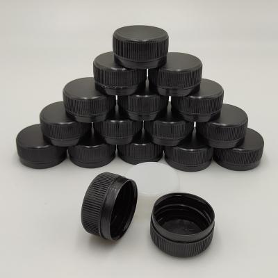 China Custom New Products 28mm Color Lid 28mm Plastic Bottle Cap Pilfer Proof With Seal Liner for sale