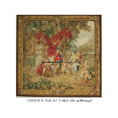 China 19th century FRENCH FOLIAGE TAPESTRY WALL HOLDING in plastic AUBUSSON wool with high quality for sale