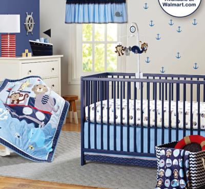 China 6pc Twill Cartoon Elephant/Monkey/Lion/Whale Comforter Baby Crib Bedding Set For Boy for sale