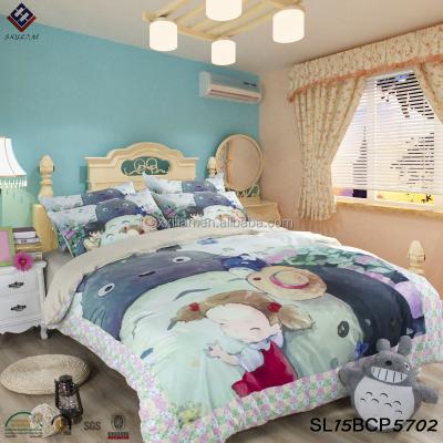 China 2015 New Arrival Plain Totoro Printed Lovely Kids Bedding Sets Children Cartoon Bedding Sets Japanese Style for sale