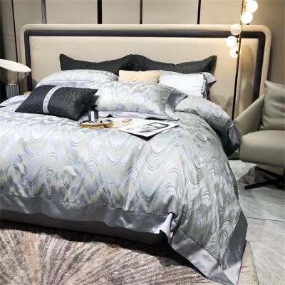 China Nondisposable Home Textile 120s Yarn Dyed High End Jacquard Cotton Bedding Set for sale