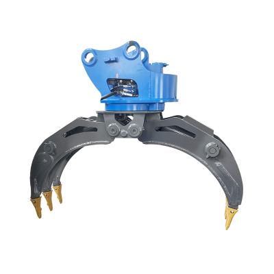 China Hydraulic Rotating Timber Trusses 360 Degraee Grab Log Grapple For Excavator for sale