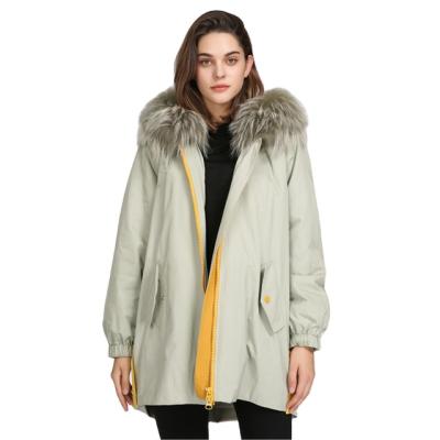 China 2021 Anti-wrinkle real feminina hooded ladies faux fur collar down long coat plus size women parka jacket winter for sale