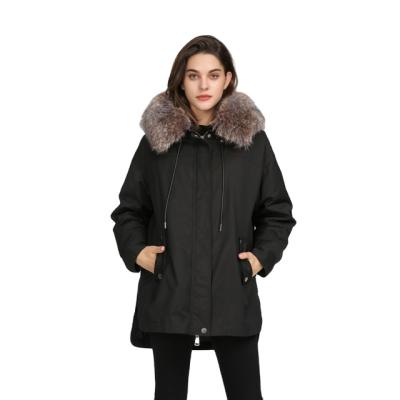 China 2021 Anti-Shrink Real Feminina Faux Fur Trim Hooded Ladies Down Long Coat Plus Size Women Parka Jacket Winter for sale