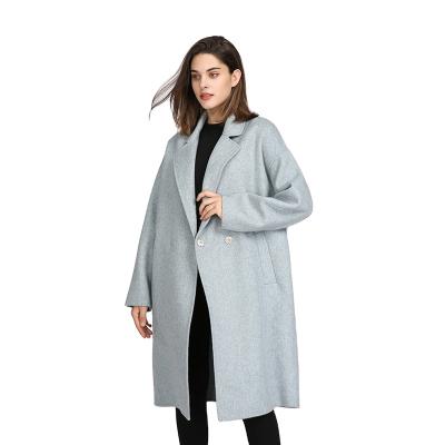 China Customized Ladies Anti Shrink Woolen Overcoat Plus Size Long Sleeve Winter Trench Coat For Women for sale