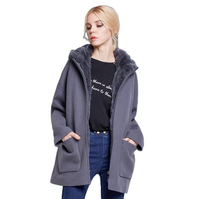 China Parride Customized Warm Fur Ladies Womens Jacket Winter Hooded Coat for sale